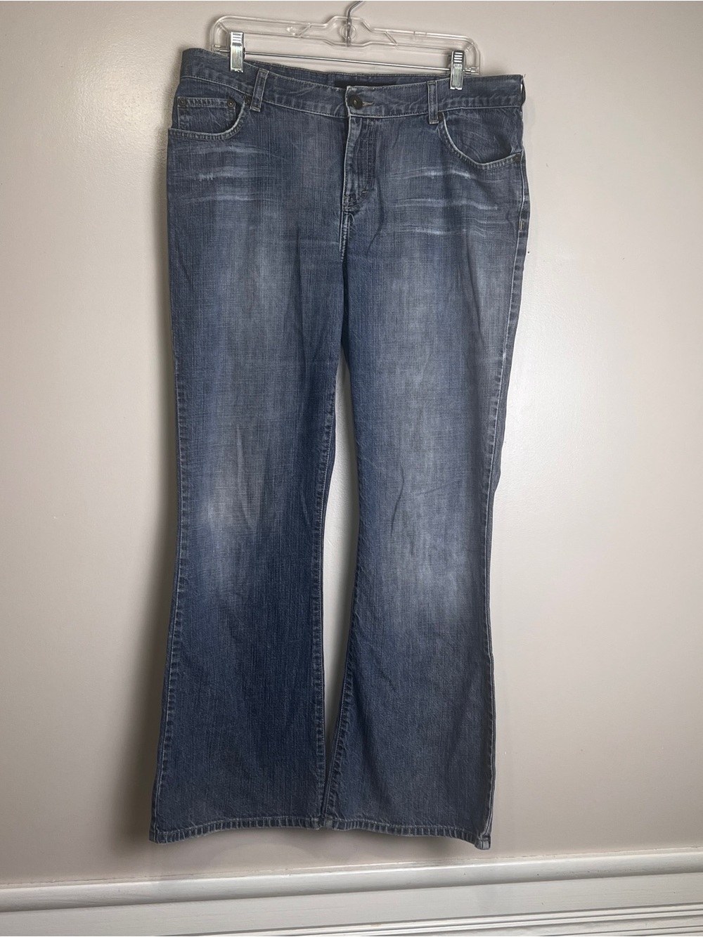 Calvin Klein Flared Jeans Womens 14 Doublestone Wash Denim 99% Cotton, GUC